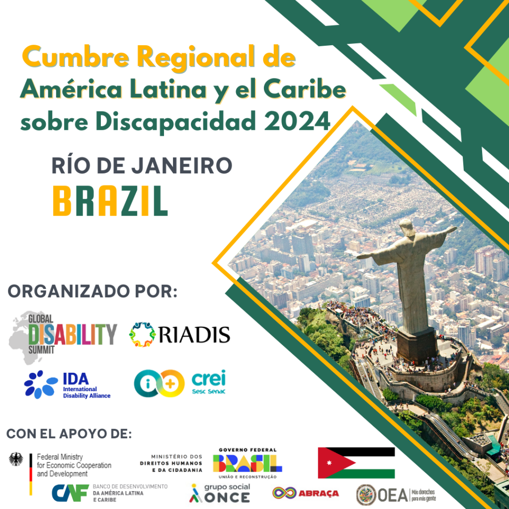 CARTEL PROMOCIONAL DE LA CUMNRE REGIONAL DE AMERICA LATINA Y EL CARIBE SOBRE DISCAPACIDAD 2024 - RIO DE JANEIRO, BRASIL